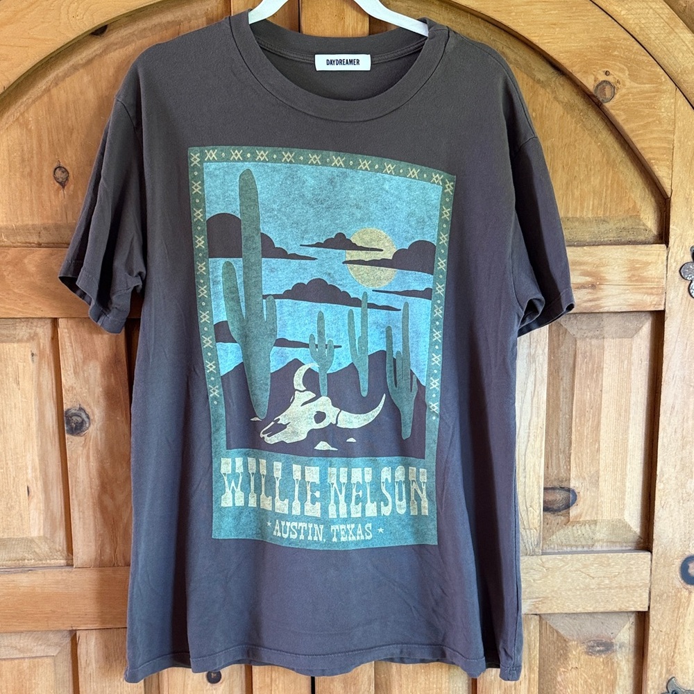 Daydreamer Free People  Willie Nelson oversized Graphic Tee small to large